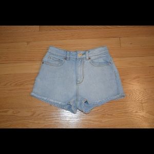 Denim high waisted shorts